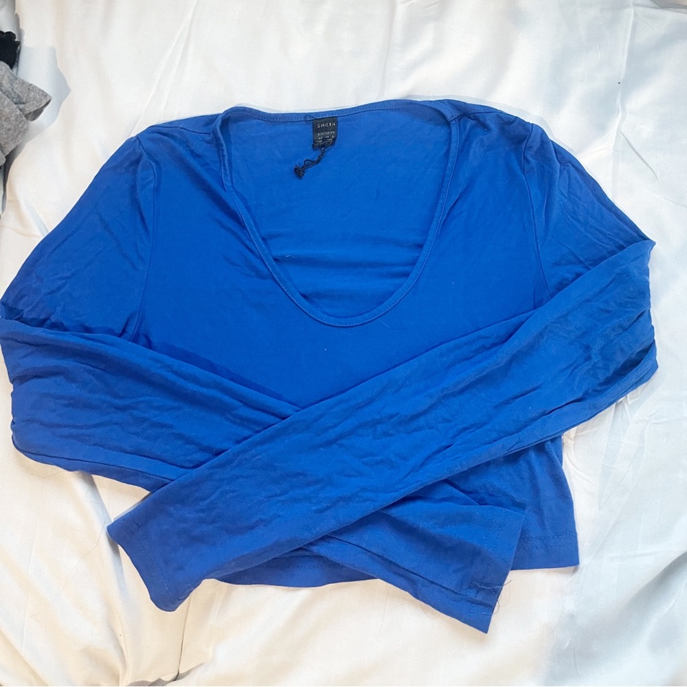 SHEIN Blue Cropped Long Sleeve / XS